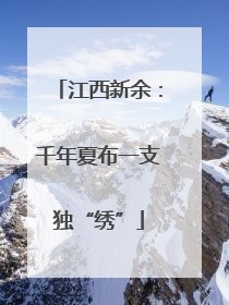 江西新余：千年夏布一支独“绣”