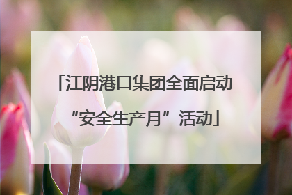 江阴港口集团全面启动“安全生产月”活动