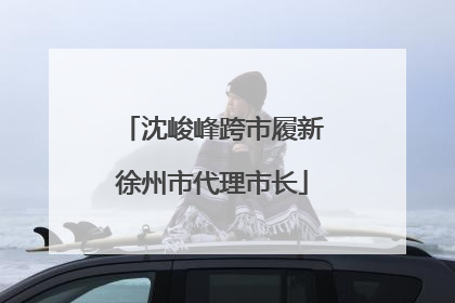 沈峻峰跨市履新徐州市代理市长