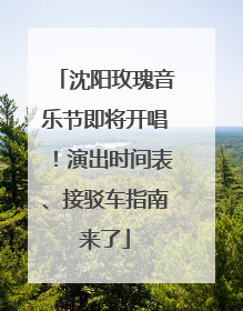 沈阳玫瑰音乐节即将开唱！演出时间表、接驳车指南来了