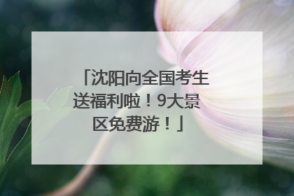 沈阳向全国考生送福利啦！9大景区免费游！
