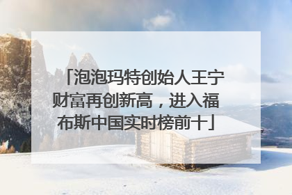 泡泡玛特创始人王宁财富再创新高，进入福布斯中国实时榜前十