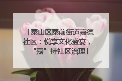 泰山区泰前街道嘉德社区：悦享文化盛宴，“嘉”持社区治理