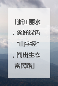 浙江丽水：念好绿色“山字经”，闯出生态富民路