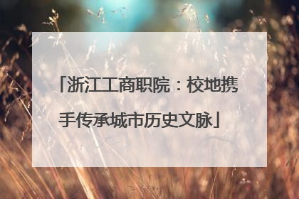 浙江工商职院：校地携手传承城市历史文脉