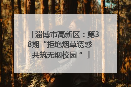 淄博市高新区：第38期“拒绝烟草诱惑 共筑无烟校园 ”