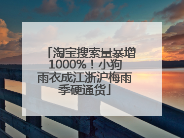 淘宝搜索量暴增1000%！小狗雨衣成江浙沪梅雨季硬通货