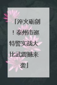 淬火砺剑！泰州市巡特警实战大比武震撼来袭