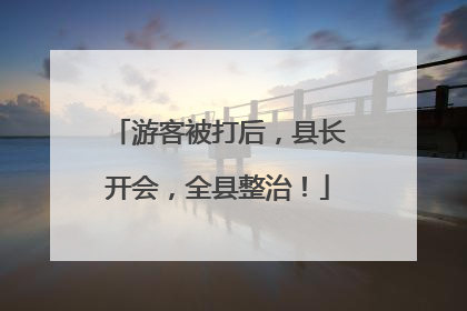 游客被打后，县长开会，全县整治！