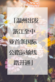 温州出发 浙江至中亚首条国际公路运输线路开通