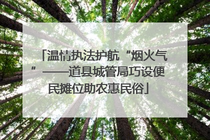 温情执法护航“烟火气”——道县城管局巧设便民摊位助农惠民俗