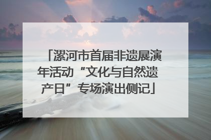 漯河市首届非遗展演年活动“文化与自然遗产日”专场演出侧记