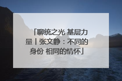 聊统之光 基层力量丨张文静：不同的身份 相同的情怀