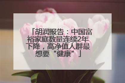 胡润报告：中国富裕家庭数量连续2年下降，高净值人群最想要“健康”