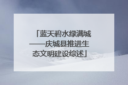 蓝天碧水绿满城——庆城县推进生态文明建设综述