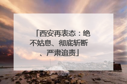 西安再表态：绝不姑息、彻底斩断、严肃追责