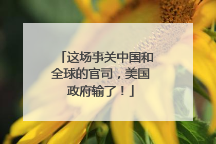 这场事关中国和全球的官司，美国政府输了！