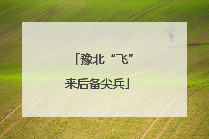 豫北“飞”来后备尖兵