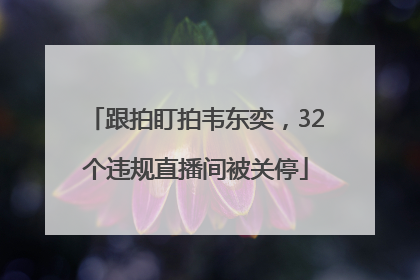 跟拍盯拍韦东奕，32个违规直播间被关停