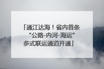通江达海！省内首条“公路-内河-海运”多式联运通道开通
