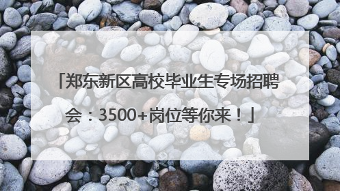 郑东新区高校毕业生专场招聘会：3500+岗位等你来！