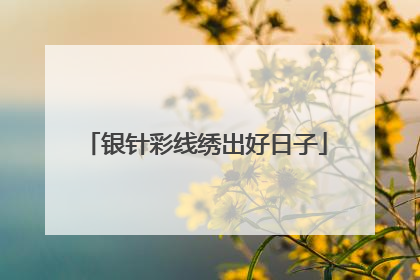 银针彩线绣出好日子