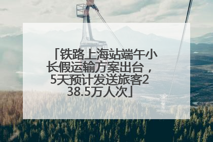 铁路上海站端午小长假运输方案出台，5天预计发送旅客238.5万人次