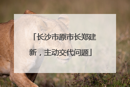 长沙市原市长郑建新，主动交代问题