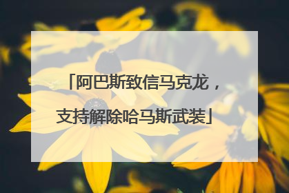 阿巴斯致信马克龙，支持解除哈马斯武装