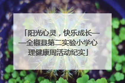 阳光心灵，快乐成长——全椒县第二实验小学心理健康周活动纪实
