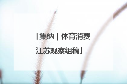 集纳｜体育消费江苏观察组稿