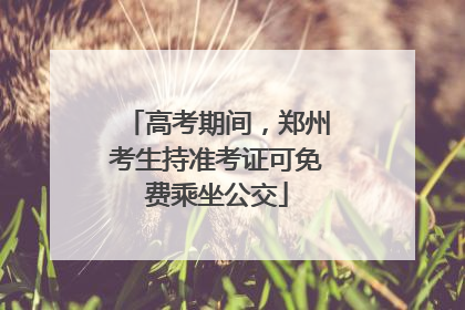 高考期间，郑州考生持准考证可免费乘坐公交