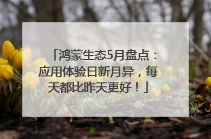 鸿蒙生态5月盘点：应用体验日新月异，每天都比昨天更好！
