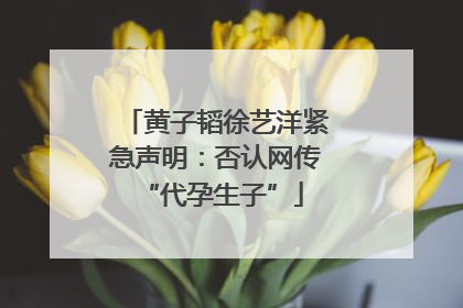 黄子韬徐艺洋紧急声明：否认网传 “代孕生子”