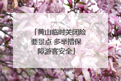 黄山临时关闭险要景点 多举措保障游客安全