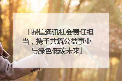 鼎信通讯社会责任担当，携手共筑公益事业与绿色低碳未来