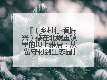 （乡村行·看振兴）藏在北魏重镇里的坝上雅居：从留守村到生态园