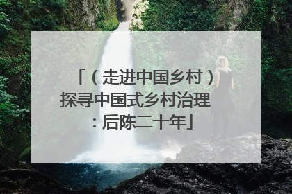 （走进中国乡村）探寻中国式乡村治理：后陈二十年