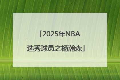 2025年NBA选秀球员之杨瀚森