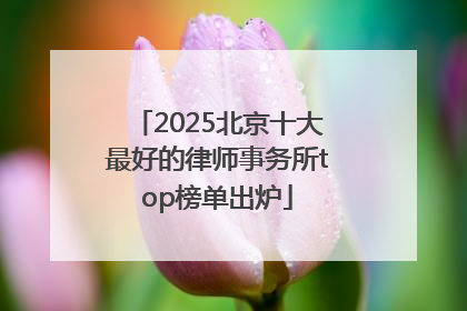 2025北京十大最好的律师事务所top榜单出炉