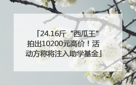 24.16斤“西瓜王”拍出10200元高价！活动方称将注入助学基金