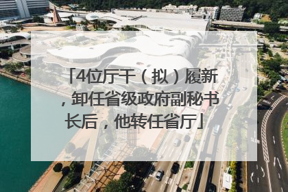 4位厅干（拟）履新，卸任省级政府副秘书长后，他转任省厅