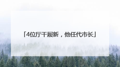 4位厅干履新，他任代市长